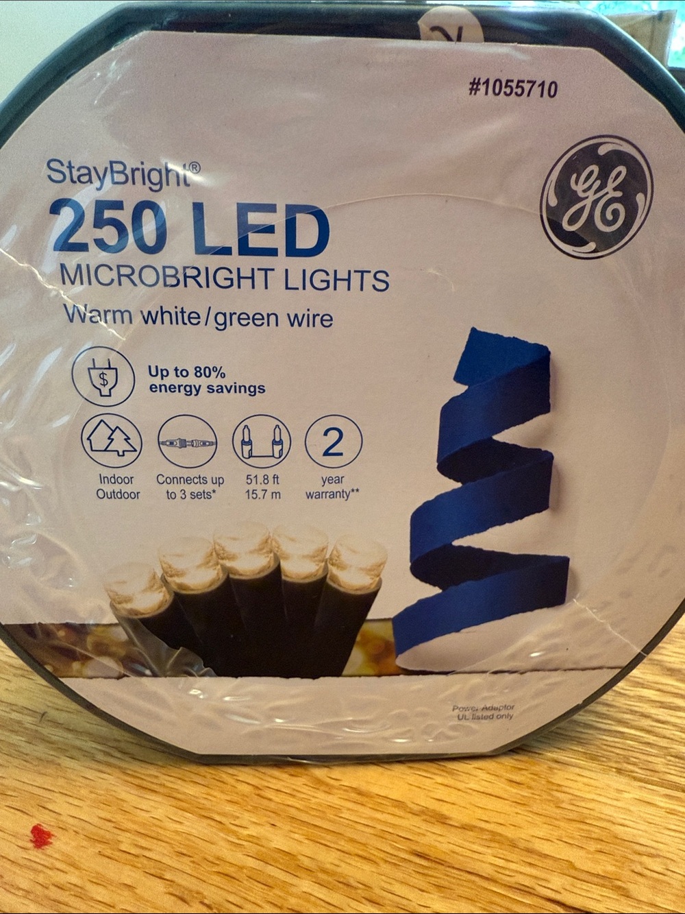 StayBright 250 LED Microbright String Lights - Warm White with Green Wire 3 sets
